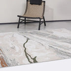Tapis abstrait Meilade Stone Vein neutre à l'aspect rustique et décontracté, style moderne texture effet pierre.
