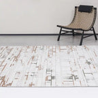 Melade Tapis contemporain lignes architecturales neutres, tapis d'ordre minimaliste, style ligne architecturale moderne