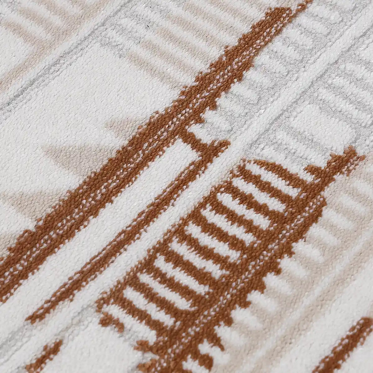 Melade Tapis contemporain lignes architecturales neutres, tapis d'ordre minimaliste, style ligne architecturale moderne