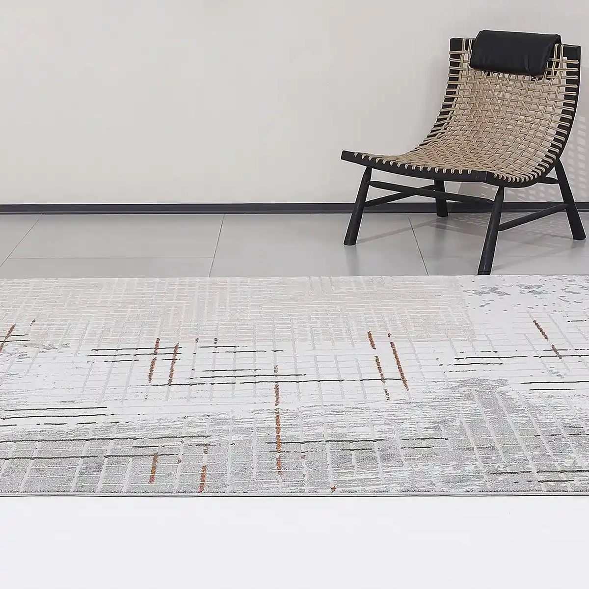 Melard Layered Grid Abstract Neutral Area Rug with Artistic Deconstruction & Spontaneous Sensibility Carpet