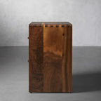 Miller Closed Nightstand with Solid Walnut Wood Nightside Table TWO-Drawer Cabinet