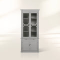 Armoire vitrine modulaire Athens en bois de peuplier, bibliothèque d'appoint haute pour salon
