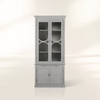 Armoire vitrine modulaire Athens en bois de peuplier, bibliothèque d'appoint haute pour salon