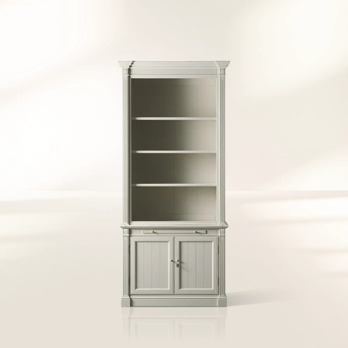 Athens Wood Modular Bookcase Old-world Vintage Living Room Tall Cabinet