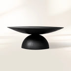 Table Basse Ronde Kyoto en Aluminium Moulé Nickelé - Table Basse de Salon en Métal - Table Basse Cocktail