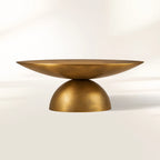 Table Basse Ronde Kyoto en Aluminium Moulé Nickelé - Table Basse de Salon en Métal - Table Basse Cocktail