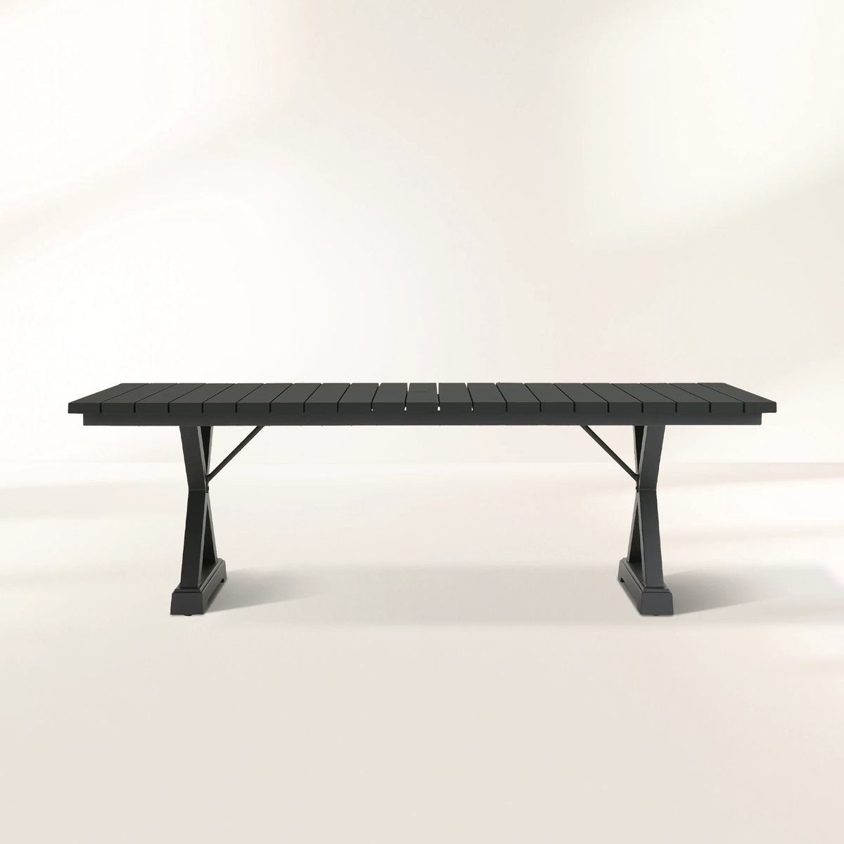 Montego Outdoor Aluminum Dining Table Black Aluminum Living Room Rectangular Dining Table