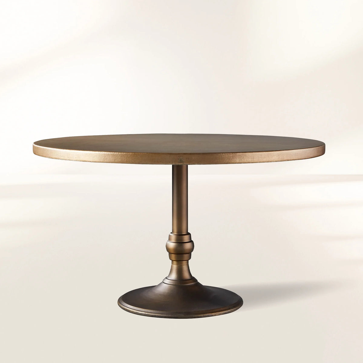 Recycled French Metal Bistro Dining Table with Cast Iron Wade Base Black and Gold Small Dining Table