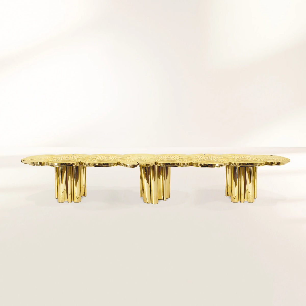 Fortuna XXL Full Brass Tree-Ring Luxury Dining Table