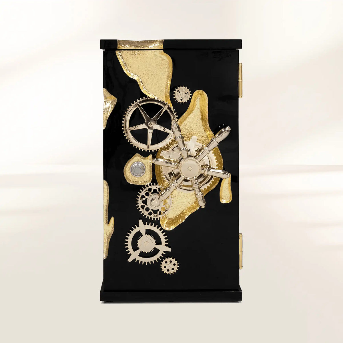Luxury Collectible Vault Safe with Gold-Plated Finish & Secret Dial Lock System
