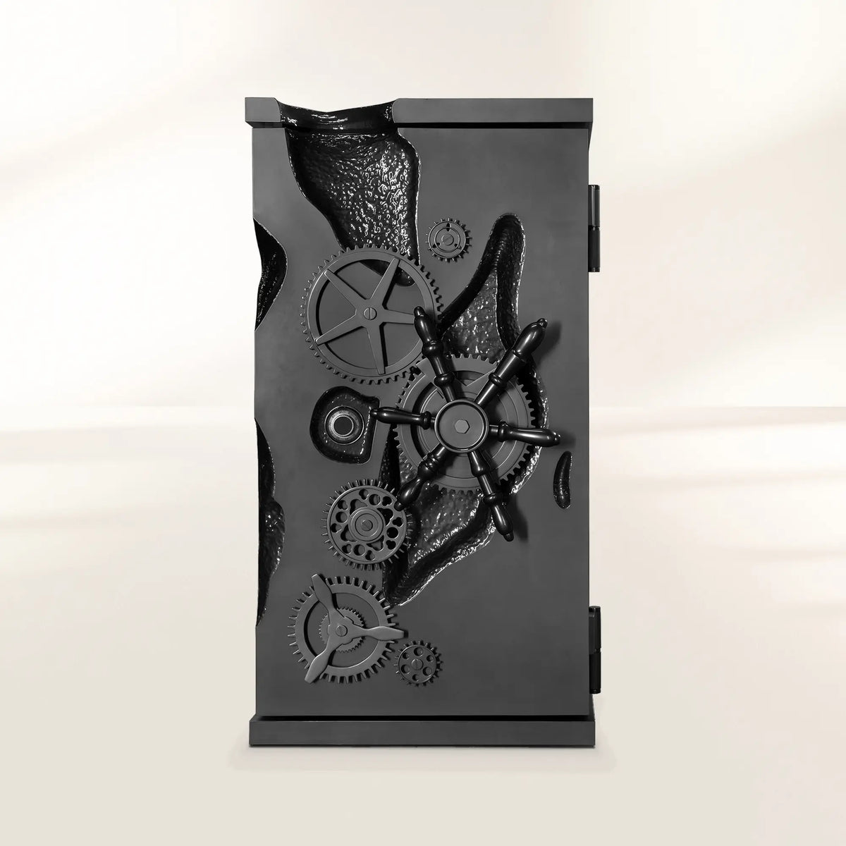Luxury Collectible Vault Safe with Gold-Plated Finish & Secret Dial Lock System