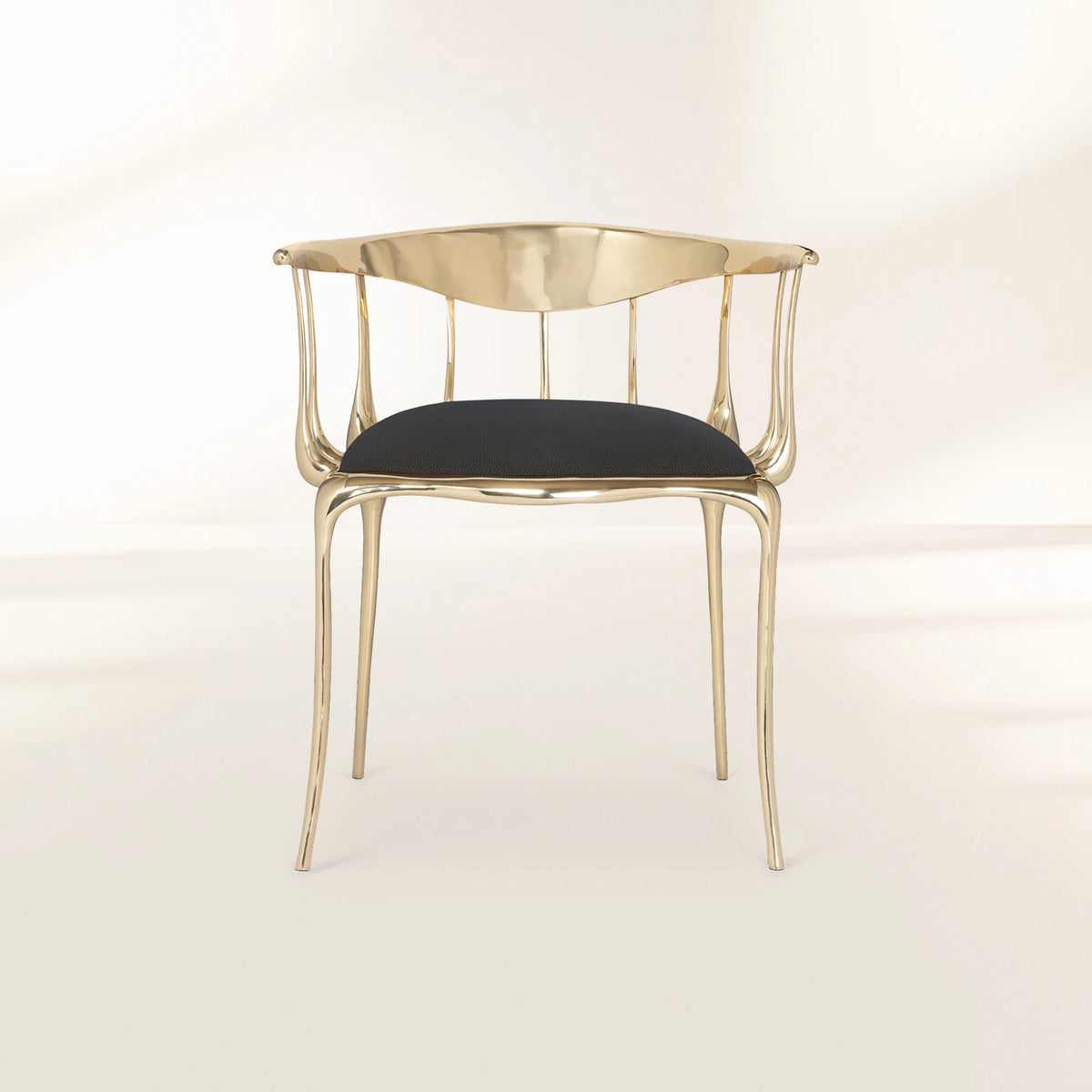 Nº11  Surrealist Polished Gold Cast Brass Dining Chair
