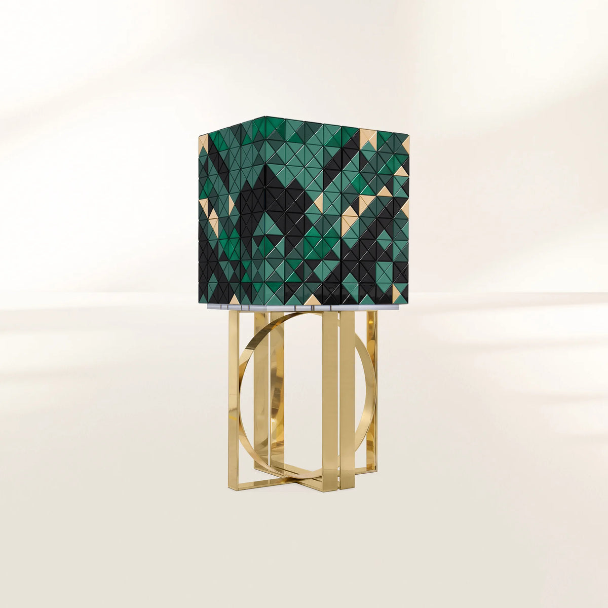 Luxury Geometric Bar Cabinet with Pixel-Inspired Design & Hidden Storage