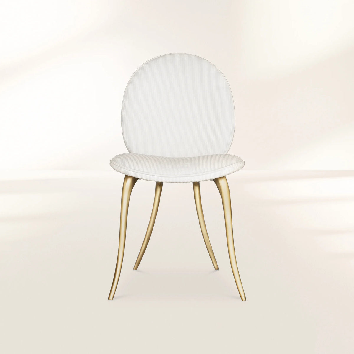 Soleil Curved Brass Modern Luxury Dining Chair