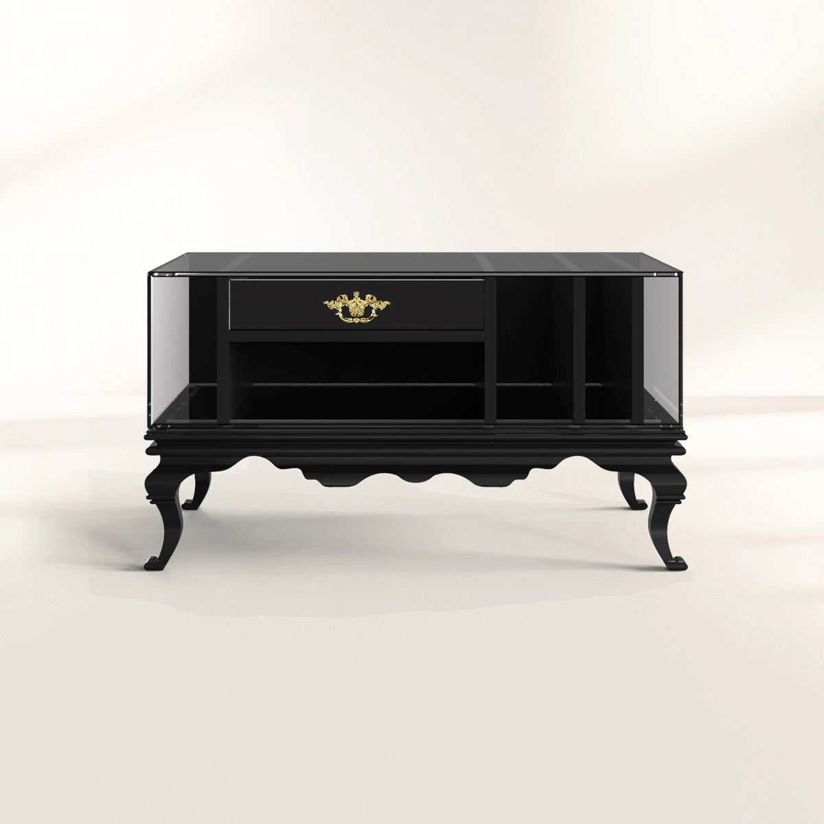 Tower Right Baroque Smoked Glass Luxury Nightstand