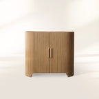 Buffet avec plateau en marbre Astor, commode de couloir en bois de chêne, meuble de rangement pour entrée