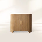 Buffet avec plateau en marbre Astor, commode de couloir en bois de chêne, meuble de rangement pour entrée