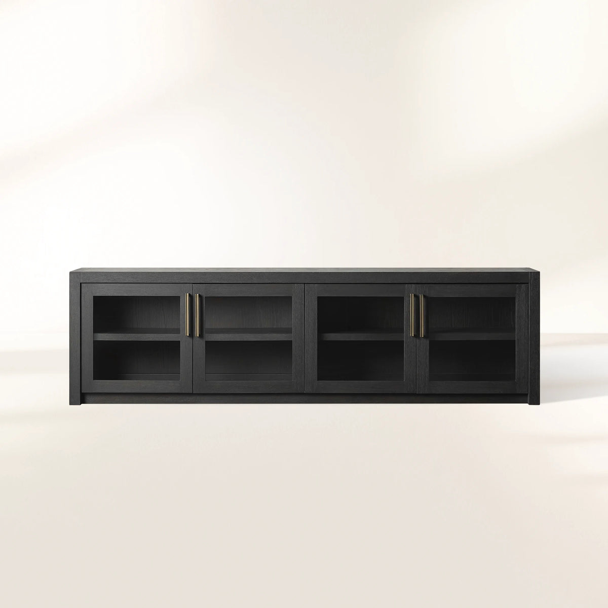 Bodhi Oak Medienkonsole, TV-Ständer aus Holz, Beistellschrank, rustikale TV-Aufbewahrungseinheit, Sideboard