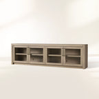 Bodhi Oak Medienkonsole, TV-Ständer aus Holz, Beistellschrank, rustikale TV-Aufbewahrungseinheit, Sideboard