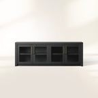 Bodhi Oak Medienkonsole, TV-Ständer aus Holz, Beistellschrank, rustikale TV-Aufbewahrungseinheit, Sideboard