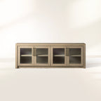 Bodhi Oak Medienkonsole, TV-Ständer aus Holz, Beistellschrank, rustikale TV-Aufbewahrungseinheit, Sideboard