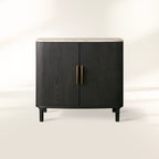 Danny Marble Top Buffet Sideboards Oak Wood Entrance Cabinet