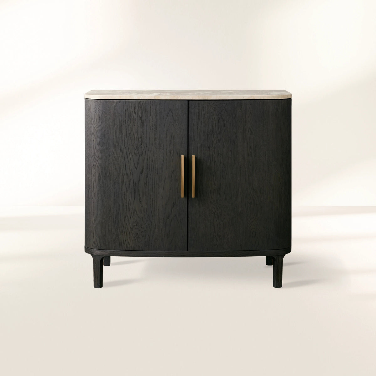Danny Marble Top Buffet Sideboards Oak Wood Entrance Cabinet