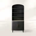 Danny Wood Hohe Vitrine mit Marmorplatte, Eichen-Sideboard, Buffet-Aufbewahrungstisch, Küchenschrank