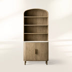 Danny Wood Hohe Vitrine mit Marmorplatte, Eichen-Sideboard, Buffet-Aufbewahrungstisch, Küchenschrank