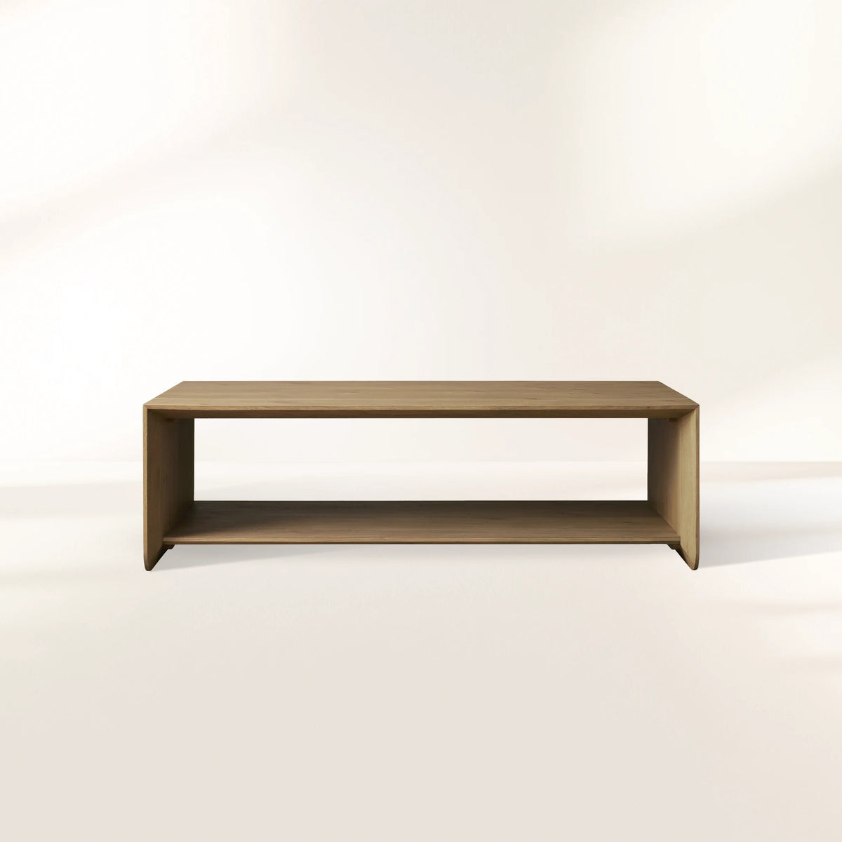 Felton Rectangular Coffee Table Solid Oak Cocktail Table Minimalist Rural Style Living Room Center Tea Table