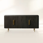 Finnley Rural Buffet Sideboard Marble Top Media TV Cabinet Wood Entryways Storage Cabinet
