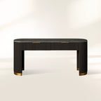 Finnley Stone Top Storage Console Table Solid Wood Hallway Entryway Table Entrance Cabinet with Drawers