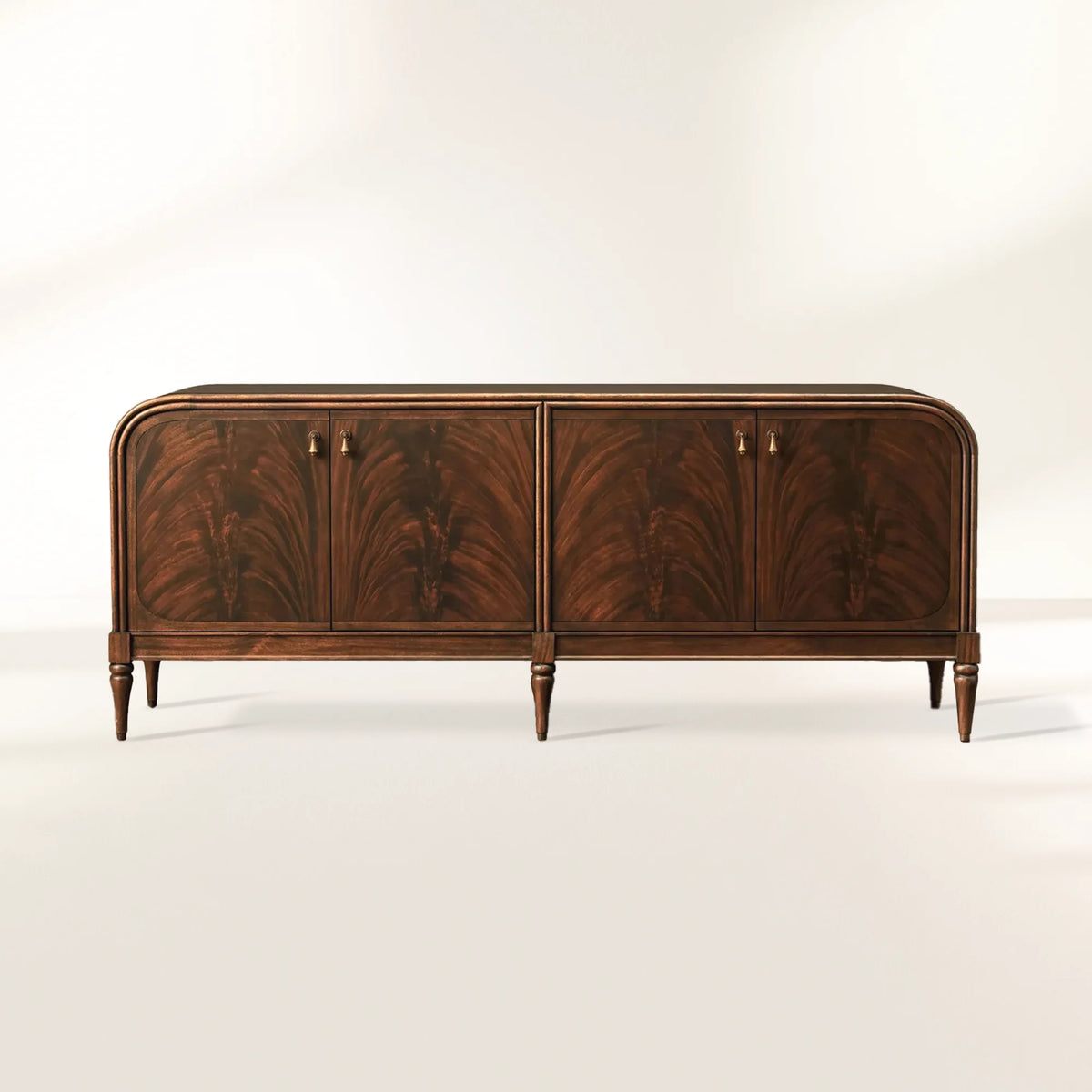 Frances Vintage Mahogany Sideboard Buffet with Media Cabinet Storage