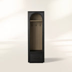 Hattie Solid Oak Entryway Cabinet Hand-Crafted with Hooks & Drawers
