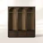 Hattie Solid Oak Entryway Cabinet Hand-Crafted with Hooks & Drawers