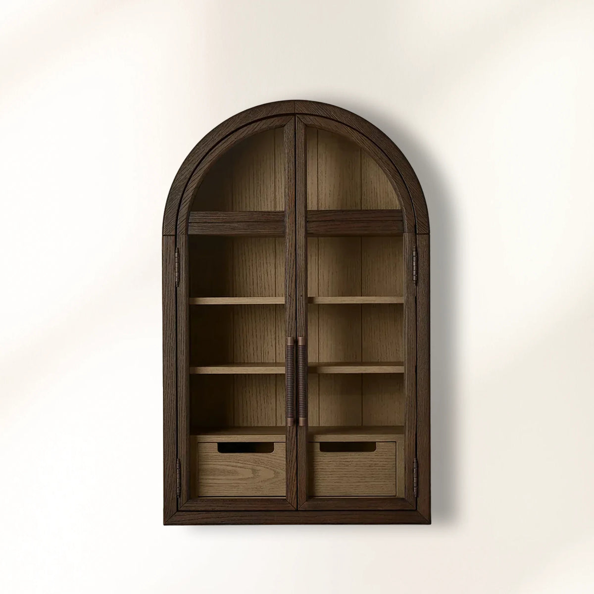Hattie Mid-Century Wall Mounted Storage Cabinet with Arched Drawers
