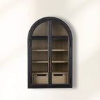 Hattie Mid-Century Wall Mounted Storage Cabinet with Arched Drawers