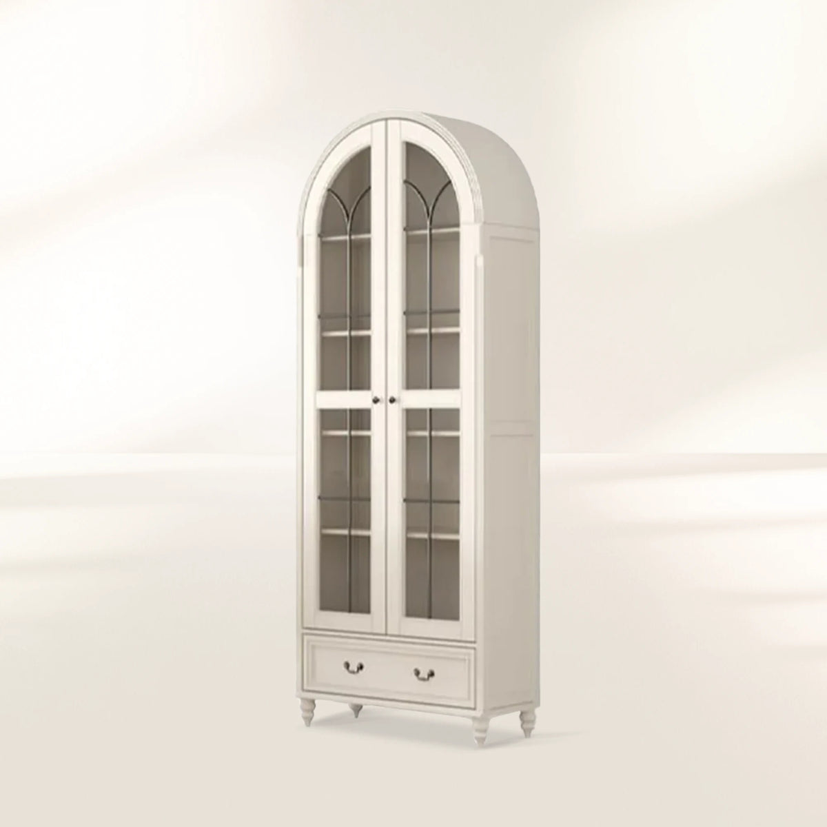 Hattie II Glass tall Display Cabinet Wood Classical European Design