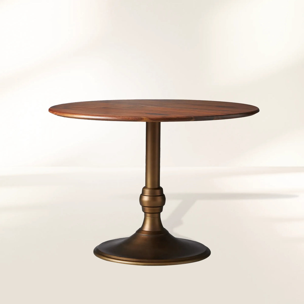 Jacob Bistro Table Wood Round Dining Table with Wade Solid Cast Base