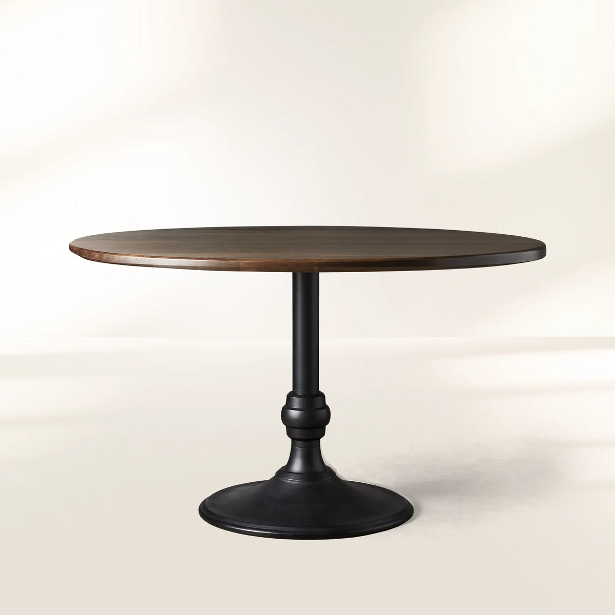 Jacob Modern Round Dining Table Industrial Style with Wade Solid Cast Iron Base