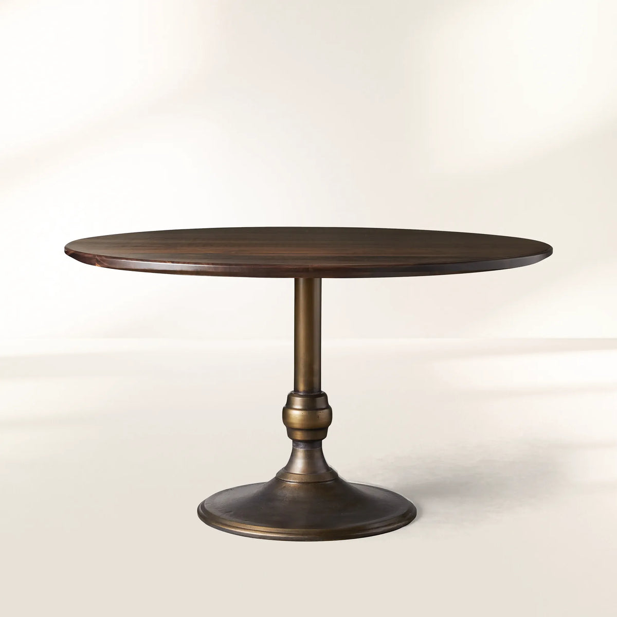 Jacob Modern Round Dining Table Industrial Style with Wade Solid Cast Iron Base