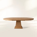 Leighton Extension Dining Table Wood Round Rural Dining Table with Leaves