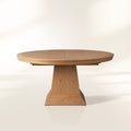 Leighton Extension Dining Table Wood Round Rural Dining Table with Leaves