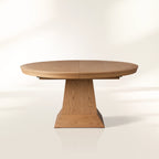Leighton Extension Dining Table Wood Round Rural Dining Table with Leaves