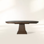 Leighton Extension Dining Table Wood Round Rural Dining Table with Leaves