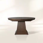 Leighton Extension Dining Table Wood Round Rural Dining Table with Leaves