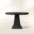 Leighton Modern Country Round Wood Dining Table with Timeless Pedestal Design