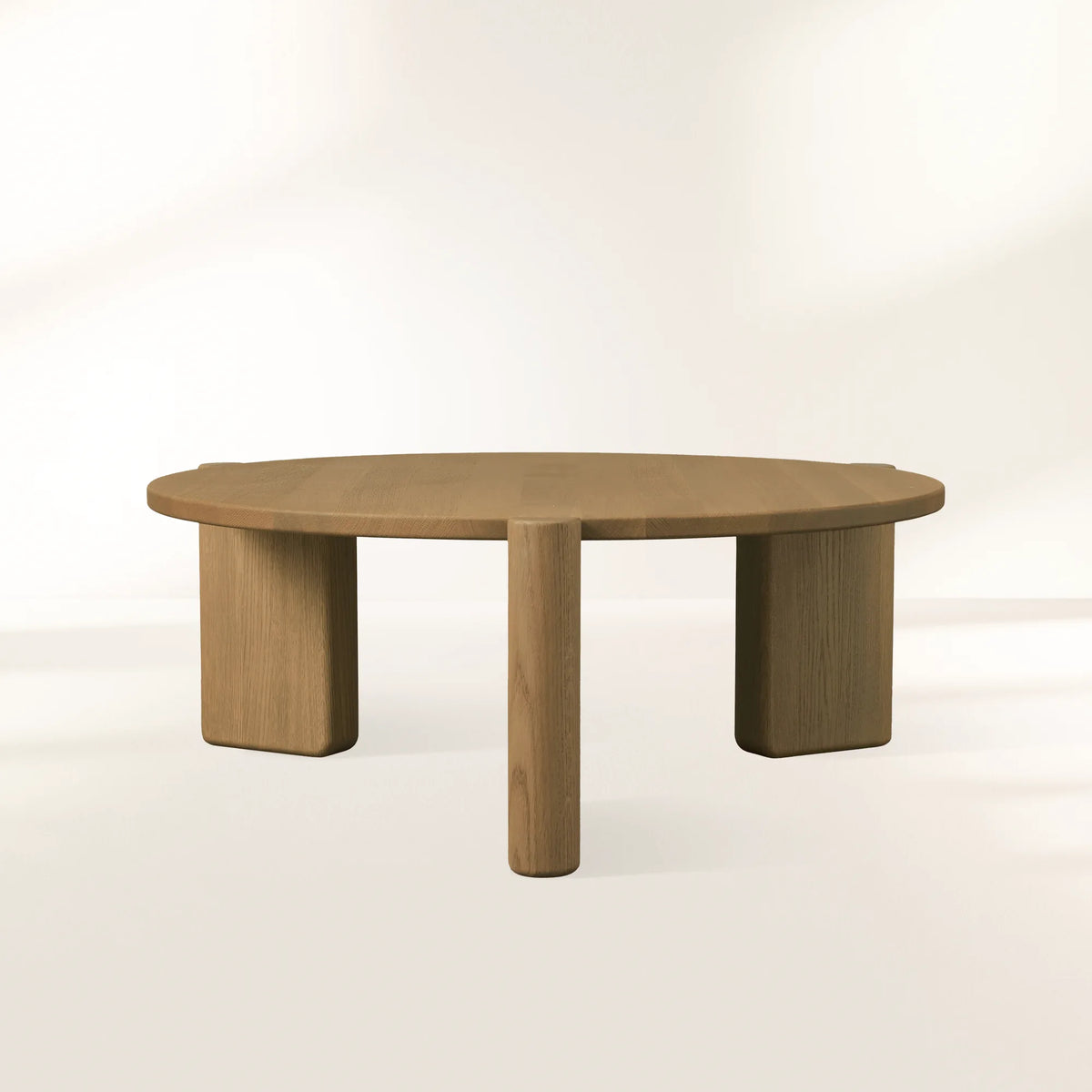 Lonelle Round Versatile Coffee Table with Solid Oak Wood Column-Style Legs Nesting Center Tea Table Cocktail Table