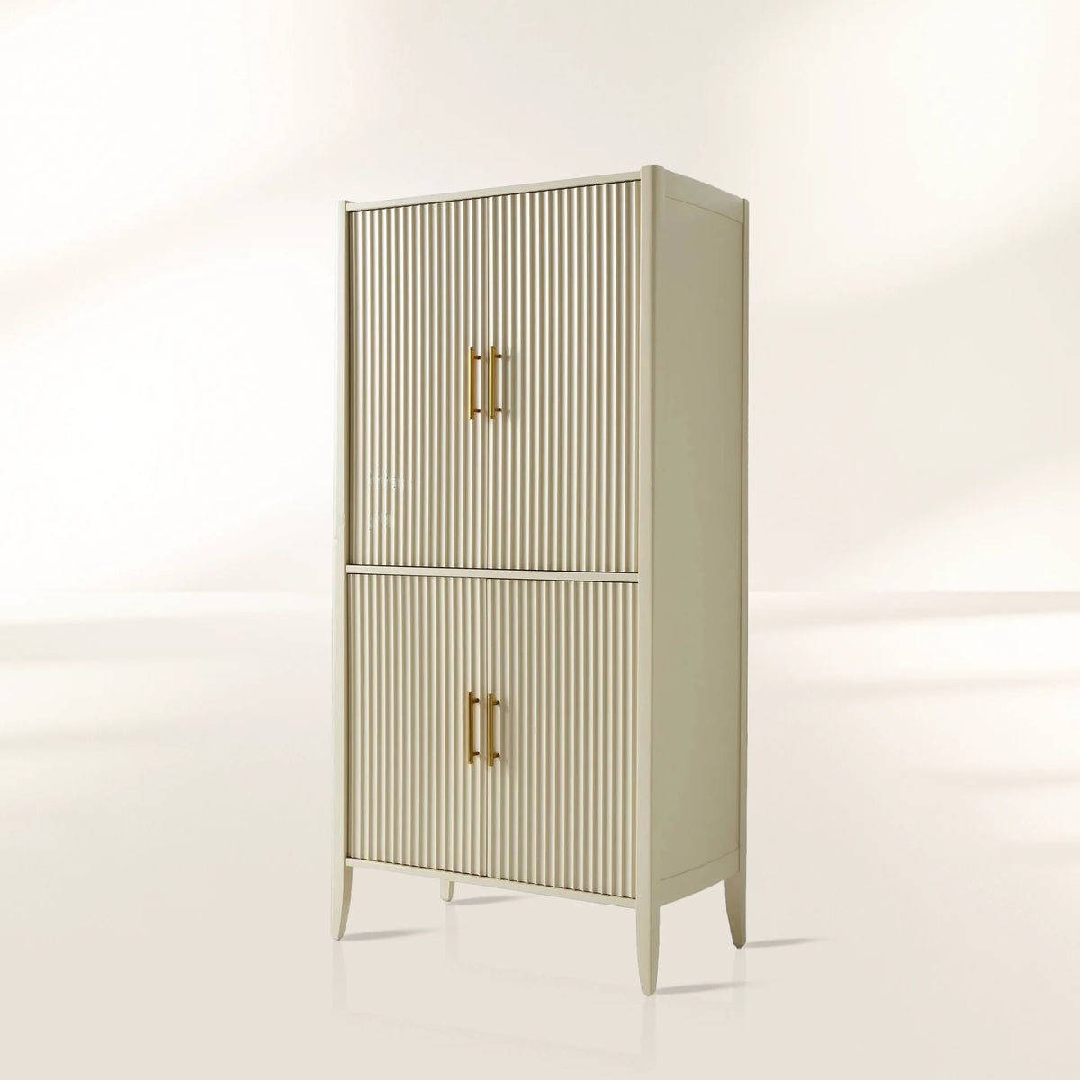 Meuble bar Louis Wood, armoire à vin, buffet d'inspiration constructiviste, porte-verres intégré