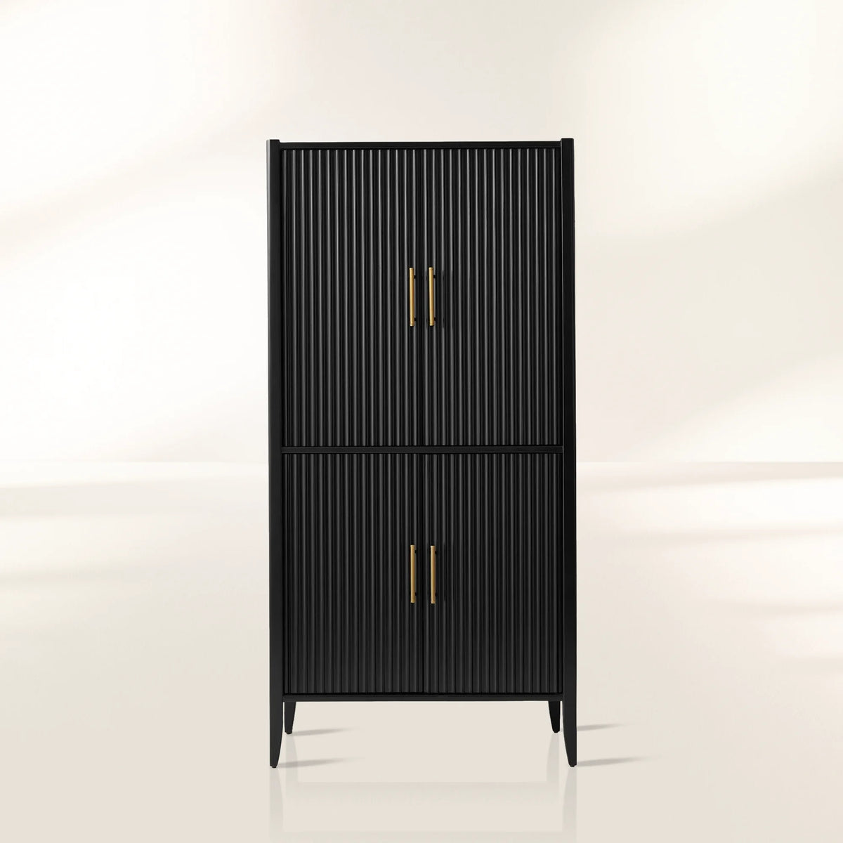 Meuble bar Louis Wood, armoire à vin, buffet d'inspiration constructiviste, porte-verres intégré